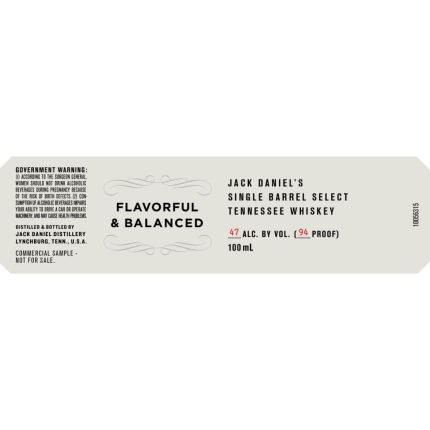 Jack Daniel’s Flavorful & Balanced Single Barrel Select Whiskey 100ML