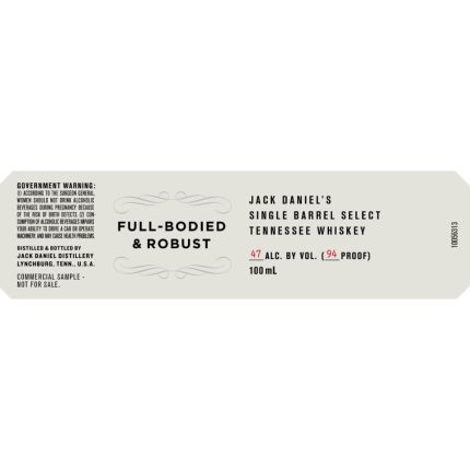Jack Daniel’s Full-Bodied & Robust Single Barrel Select Whiskey 100ML