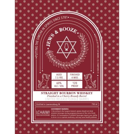 Jews & Booze 7.5 Year Bourbon Finished in a Cherry Brandy Barrel